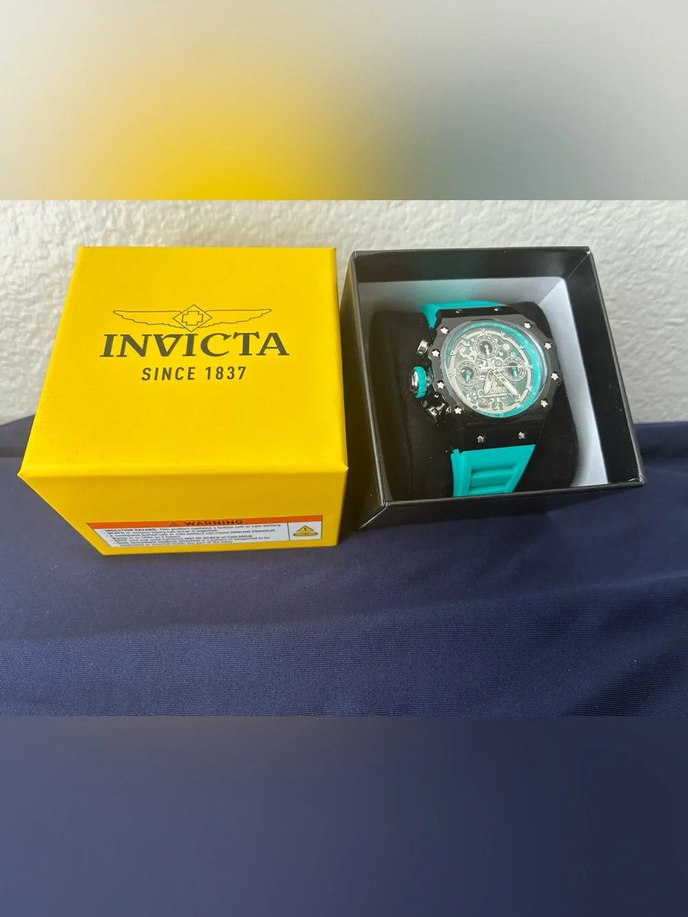Invicta Turquoise and Black Men's Chronograph Watch